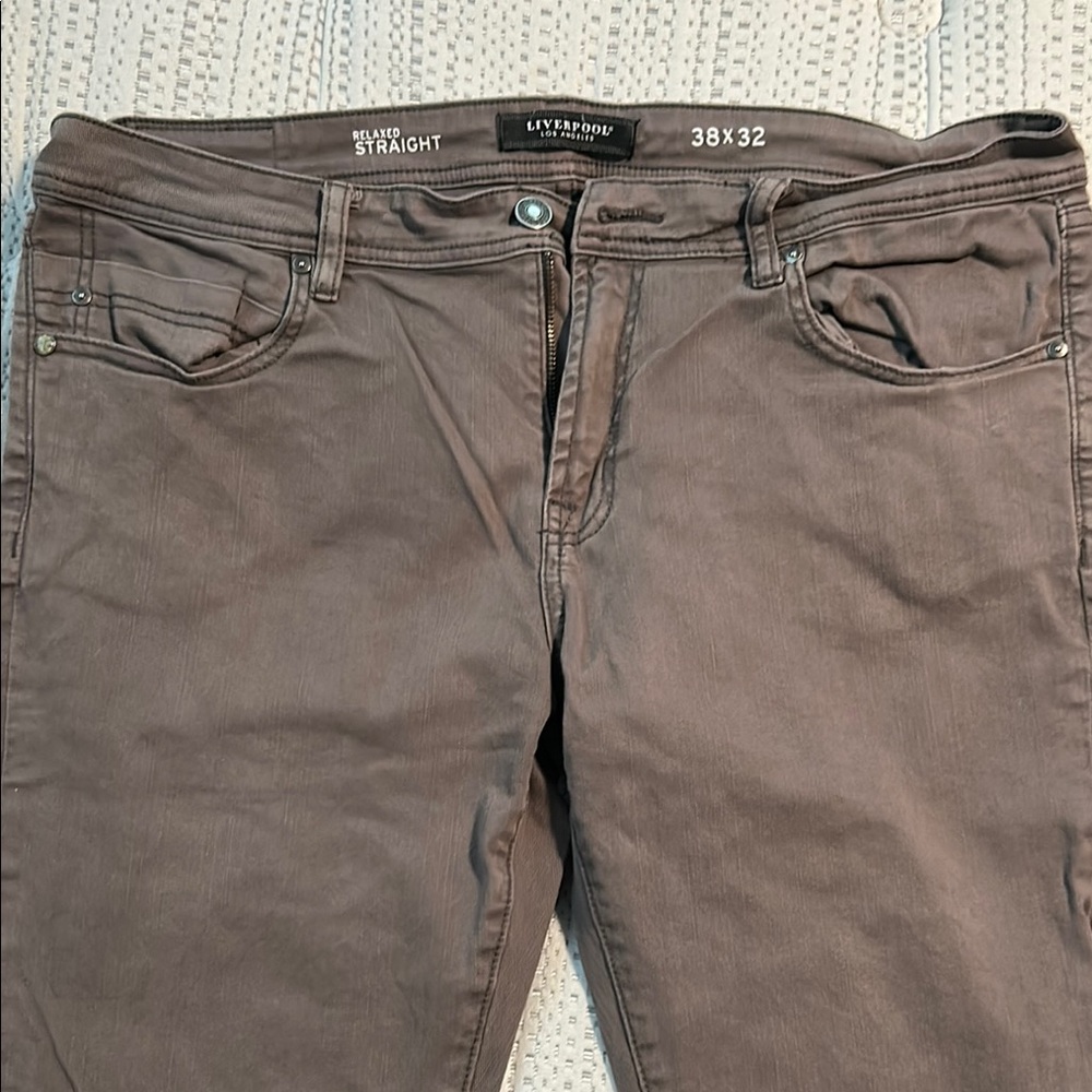 Liverpool Relaxed Straight Brown Jeans